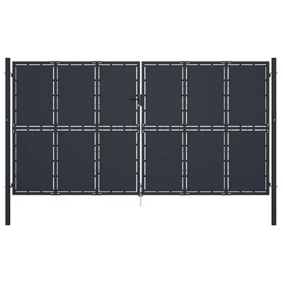 Tuinpoort staal 400x175 cm antraciet