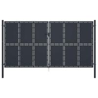 Tuinpoort staal 400x175 cm antraciet - thumbnail
