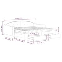 Slaapbank met onderschuifbed en lades 100x200 cm stof crème - thumbnail