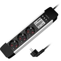 LogiLink LPS285 Energiezuinig stopcontact Zwart, Zilver Randaarde stekker 1 stuk(s) - thumbnail