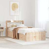 Bedframe met hoofdbord massief grenenhout 100x200 cm - thumbnail