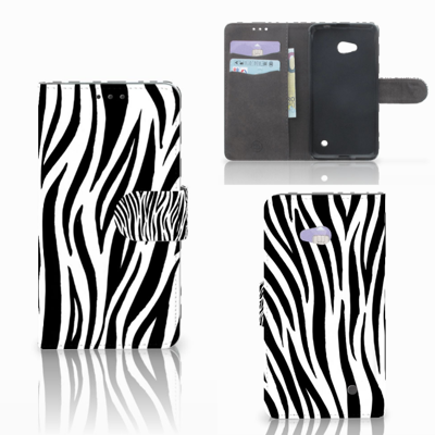 Microsoft Lumia 640 Telefoonhoesje met Pasjes Zebra