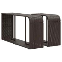 11-delige Loungeset met kussens poly rattan bruin - thumbnail