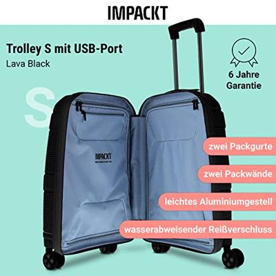 IMPACKT TROLLEY S 4 WIEL 55 CM LAVA BLACK