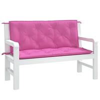 VidaXL Tuinbankkussens 2 st 120x50x7 cm stof roze - thumbnail