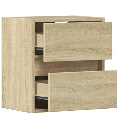 Tv-wandmeubels met LED 2 st 41x31x45 cm sonoma eikenkleurig