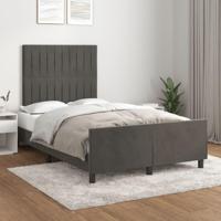 Bedframe zonder matras 120x190 cm fluweel donkergrijs - thumbnail