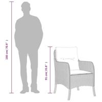 5-delige Tuinset met kussens poly rattan grijs - thumbnail