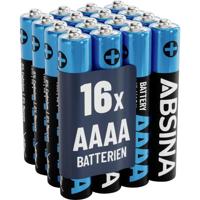 Absina AAAA batterij (mini) AAAA (mini) Alkaline 1.5 V 500 16 stuk(s) - thumbnail