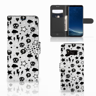 Telefoonhoesje met Naam Samsung Galaxy S8 Silver Punk | Portemonnee hoesje Telefoonhoesje met Naam Samsung Galaxy S8 Silver Punk | Portemonnee hoesje