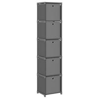 VidaXL Kast met 5 vakken met boxen 103x30x72,5 cm stof grijs - thumbnail