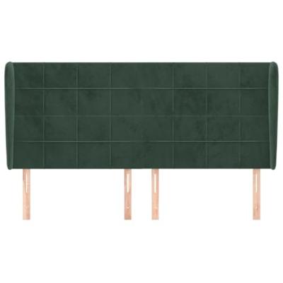 Hoofdbord met randen 183x23x118/128 cm fluweel donkergroen