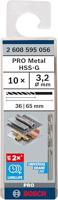 Bosch Accessories 2608595056 HSS Metaal-spiraalboor 3.2 mm Gezamenlijke lengte 65 mm Geslepen DIN 338 Cilinderschacht 10 stuk(s) - thumbnail