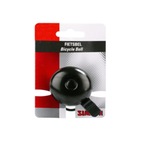 Simson fietsbel race zwart elastiek bevestiging op kaart - thumbnail