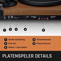 Platenspeler met ingebouwde versterker en Bluetooth® plus 2 externe luidsprekers Wood - thumbnail