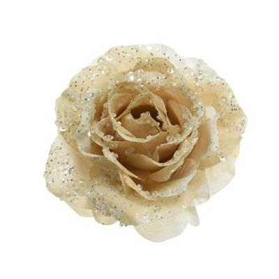 Roos pes clip d14h8,5 cm creme kerstversiering Decoris - Decoris Roos pes clip d14h8,5 cm creme kerstversiering Decoris - Decoris
