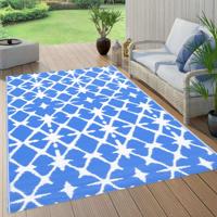 VidaXL Buitenkleed arakil 160x230 cm pp blauw en wit - thumbnail