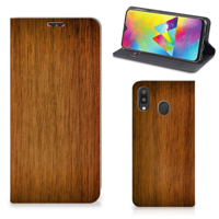 Samsung Galaxy M20 Book | Wallet Case | Donker Hout - thumbnail