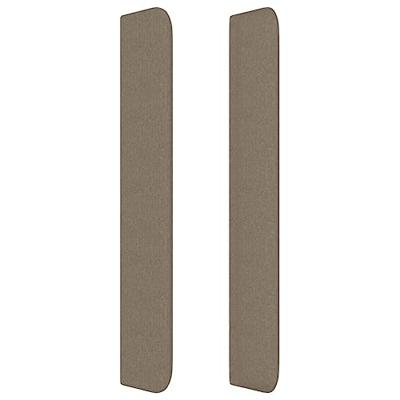 Hoofdbord met randen 147x16x118/128 cm stof taupe - thumbnail