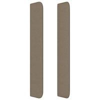Hoofdbord met randen 147x16x118/128 cm stof taupe - thumbnail