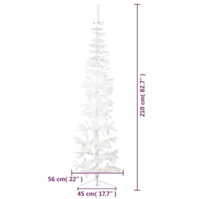VidaXL Kunstkerstboom half met standaard smal 210 cm wit VidaXL Kunstkerstboom half met standaard smal 210 cm wit
