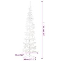 VidaXL Kunstkerstboom half met standaard smal 210 cm wit - thumbnail