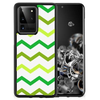 Samsung Galaxy S20 Ultra Bumper Case Zigzag Groen Samsung Galaxy S20 Ultra Bumper Case Zigzag Groen