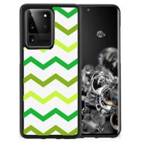 Samsung Galaxy S20 Ultra Bumper Case Zigzag Groen - thumbnail
