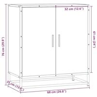 Dressoir 68x35x76 cm bewerkt hout en metaal gerookt eiken - thumbnail