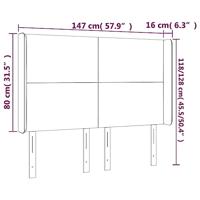 Hoofdbord LED 147x16x118/128 cm kunstleer cappuccinokleurig - thumbnail