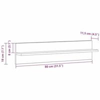 Wandplank 2 pcs Artisan Eiken 80 x 11,5 x 18 cm Bewerkt hout - thumbnail