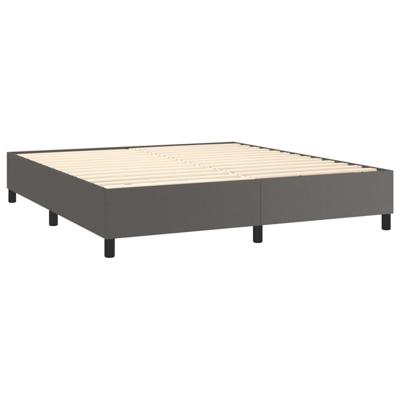 Boxspring met matras kunstleer grijs 160x200 cm - thumbnail