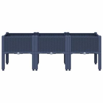 VidaXL Plantenbak met poten 120x40x42 cm polypropeen blauwgrijs VidaXL Plantenbak met poten 120x40x42 cm polypropeen blauwgrijs