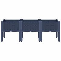 VidaXL Plantenbak met poten 120x40x42 cm polypropeen grijs - thumbnail