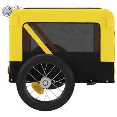Hondenfietstrailer oxford stof en ijzer geel en zwart - thumbnail
