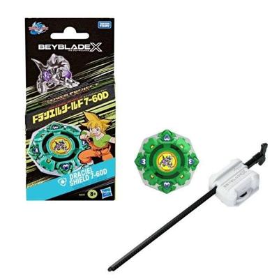 Beyblade X Pack X-Over Project Draciel Shield 7-60D, Takara Tomy verdedigingstol, wedstrijdtol, geschikt voor kinderen vanaf 8 jaar.