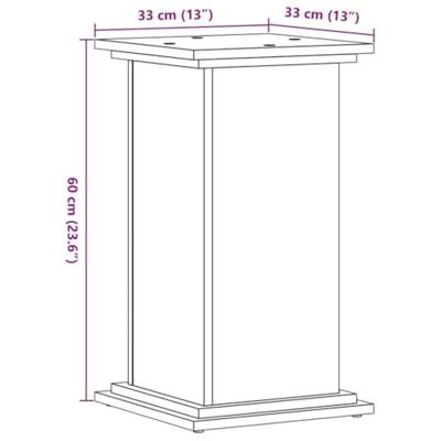Plantenstandaard 33x33x60 cm bewerkt hout artisanaal eiken - thumbnail