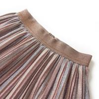 Kinderrokje geplooid met glitters 92 bruin en roze - thumbnail