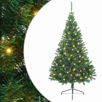 VidaXL Kunstmatig voorverlicht kerstboom met 300 led groen 240 cm pvc