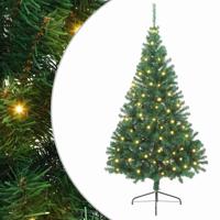 VidaXL Kunstmatig voorverlicht kerstboom met 300 led groen 240 cm pvc - thumbnail