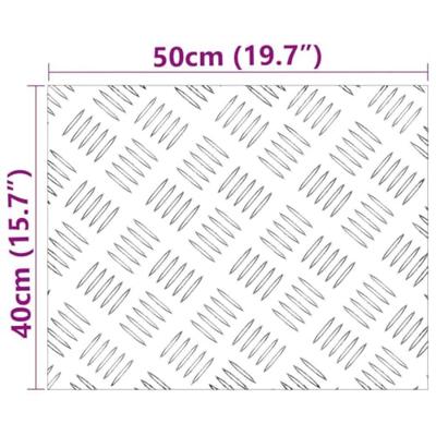 VidaXL Trap tread rechthoekig 2 pcs zilver 50 x 40 cm aluminium