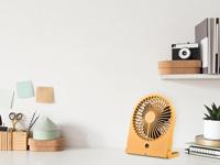Trio Leuchten Tafelventilator Breezy H 23 cm oplaadbaar geel - thumbnail