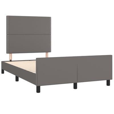 Bedframe met hoofdbord kunstleer grijs 120x200 cm