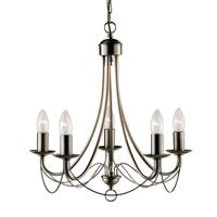 Searchlight KroonluchterMaypole 46cm 5-lichts mat bronsbruin - 6345-5AB - thumbnail