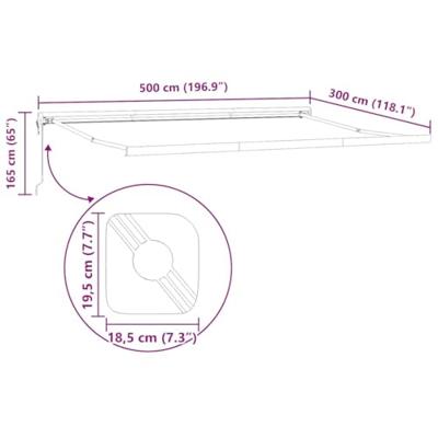Luifel uittrekbaar 5x3 m stof en aluminium antraciet en wit