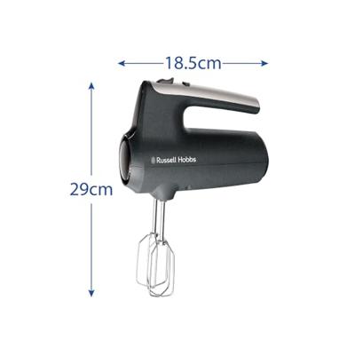 Handmixer - RUSSEL HOBBS - Desire Matte Charcoal - 185 W - 5 snelheden - Zwart
