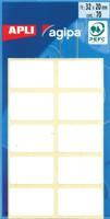Agipa witte etiketten in etui ft 20 x 32 mm (b x h), 70 stuks, 10 per blad - thumbnail