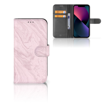 Apple iPhone 13 | Bookcase | Marble Pink - Origineel Cadeau Vriendin