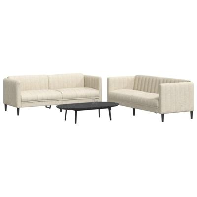 2-delige Loungeset stof crèmekleurig