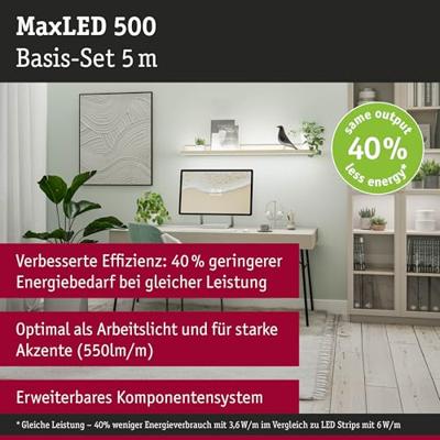 Paulmann MaxLED 500 71236 LED-strip basisset 230 V 5 m Neutraalwit 1 set(s) Paulmann MaxLED 500 71236 LED-strip basisset 230 V 5 m Neutraalwit 1 set(s)